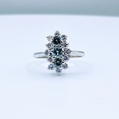 Ring Green & White Diamonds .75ctw 14kw Sz6.5 219110031 Ring Green & White Diamonds .75ctw 14kw Sz6.5 219110031
