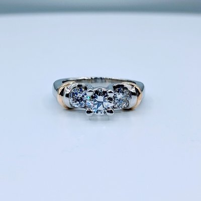 Ring 3-Stone Diamond 1.0ctw Plat/18k Sz5.5 219110040 Ring 3-Stone Diamond 1.0ctw Plat/18k Sz5.5 219110040