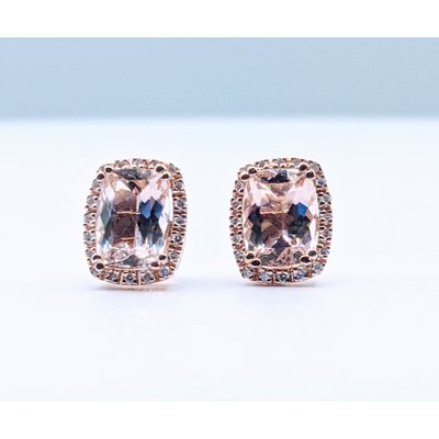 Earrings 14KR .16 DI 2.55 CT MORGANITE 119110078 Earrings 14KR .16 DI 2.55 CT MORGANITE 119110078