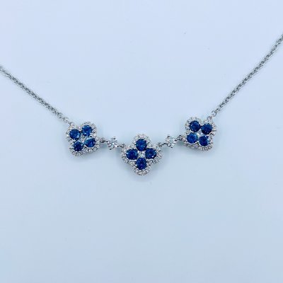 Necklace Sapphire 1.30ctw Diamond.65ctw 18kw 16" 219110072 Necklace Sapphire 1.30ctw Diamond.65ctw 18kw 16" 219110072