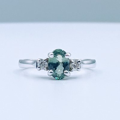 Ring Natural Alexandrite & Diamond 14kw Sz7 219110082 Ring Natural Alexandrite & Diamond 14kw Sz7 219110082