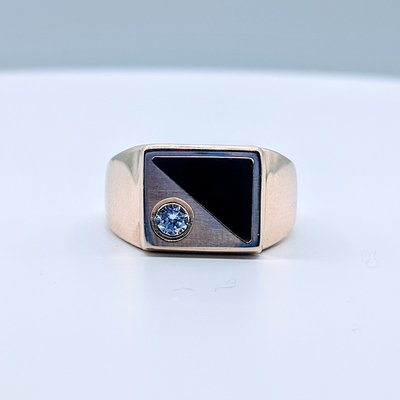 Ring Onyx & .20ct Diamond 10ky Sz11.25 419110603 Ring Onyx & .20ct Diamond 10ky Sz11.25 419110603