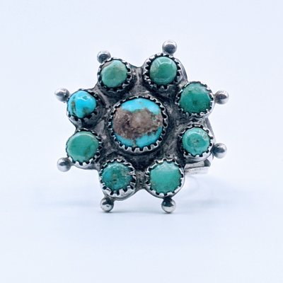 Gary Holcomb Ring Native American Turquoise Sz6 SS 219120005 Gary Holcomb Ring Native American Turquoise Sz6 SS 219120005