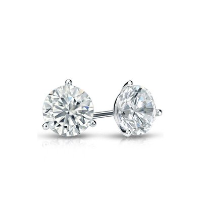 Earrings Stud Moissanite 7mm 14kw Earrings Stud Moissanite 7mm 14kw
