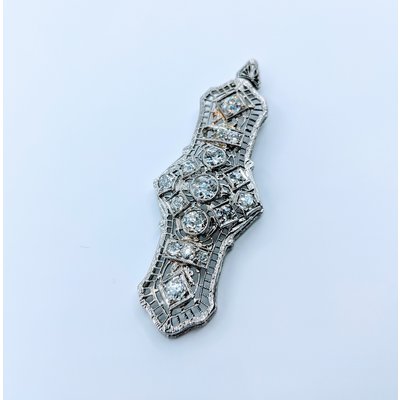 Pendant 1.5ctw Mine Cut Diamond 14kw & Platinum 219120092 Pendant 1.5ctw Mine Cut Diamond 14kw & Platinum 219120092