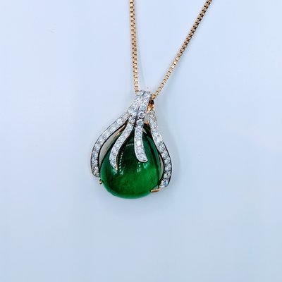 Pendant 10.09ct Columbian Emerald .33ctw Diamond 18k 219120098 Pendant 10.09ct Columbian Emerald .33ctw Diamond 18k 219120098