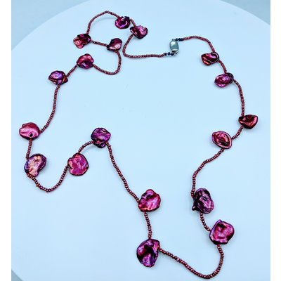 Necklace Red Coin Pearl 13.99mm 28" 219120106 Necklace Red Coin Pearl 13.99mm 28" 219120106