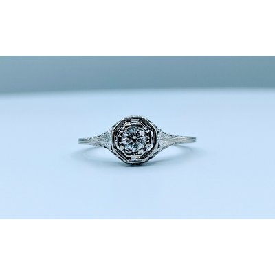 Ring Vintage Engagement .14ct 18kw Sz5.5 220010004 Ring Vintage Engagement .14ct 18kw Sz5.5 220010004
