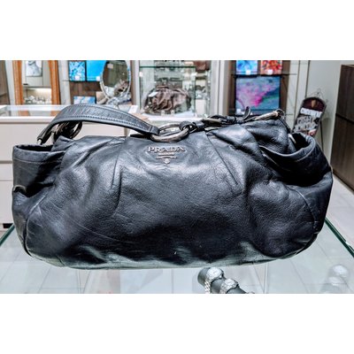 Handbag Prada Hobo Black Leather 219110051 Handbag Prada Hobo Black Leather 219110051
