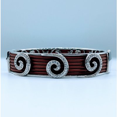 Bracelet Belle Etoile Brown Rubber & Cz 219120034 Bracelet Belle Etoile Brown Rubber & Cz 219120034