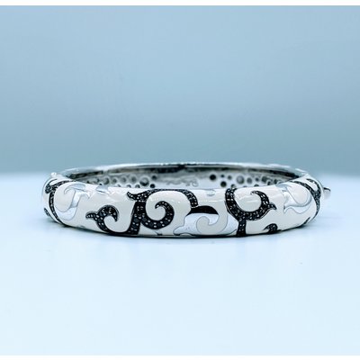 Bracelet Belle Etoile White Enamel & Black CZ Ss 219120039 Bracelet Belle Etoile White Enamel & Black CZ Ss 219120039