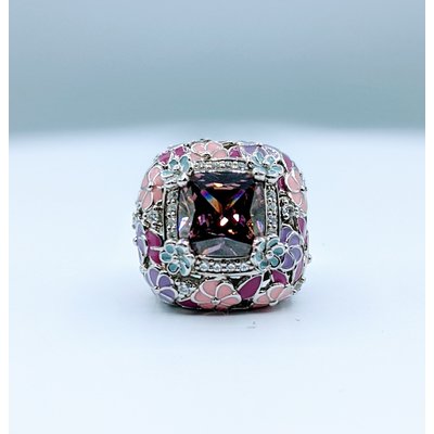 Ring Belle Etoile Pink Stone & Cz SS Sz8 219120023 Ring Belle Etoile Pink Stone & Cz SS Sz8 219120023