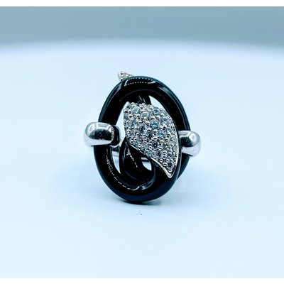 Ring Belle Etoile Black Enamel & Cz 219120028 Ring Belle Etoile Black Enamel & Cz 219120028