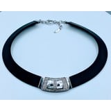  Necklace Belle Etoile Black Rubber & MOP SS 219120045