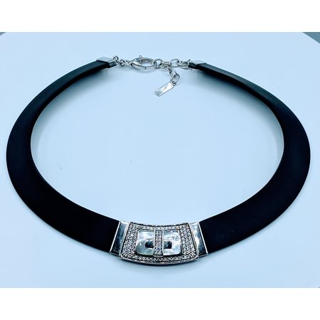 Necklace Belle Etoile Black Rubber & MOP SS 219120045