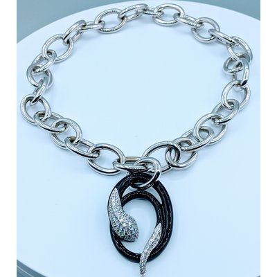 Necklace Belle Etoile Black e\Enamel Snake SS 219120044 Necklace Belle Etoile Black e\Enamel Snake SS 219120044