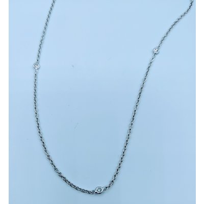 Necklace 17" 0.50ctw Diamond Bezel 14kw 120010021 Necklace 17" 0.50ctw Diamond Bezel 14kw 120010021