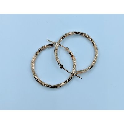 Earrings Diamond Engraved Hoop 10ky 120010023 Earrings Diamond Engraved Hoop 10ky 120010023