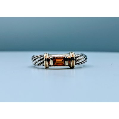 Ring David Yurman Citrine Cable 18k/Sterl Sz7 119070042 Ring David Yurman Citrine Cable 18k/Sterl Sz7 119070042