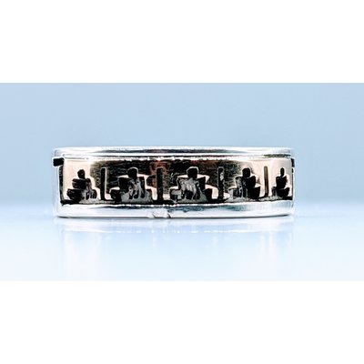 Ring Band 925 Sterling 14ky Accents Sz8.5 419110839 Ring Band 925 Sterling 14ky Accents Sz8.5 419110839