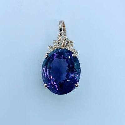 Pendant Amethyst 44ct Diamond .12ctw 14ky 22001033 Pendant Amethyst 44ct Diamond .12ctw 14ky 22001033
