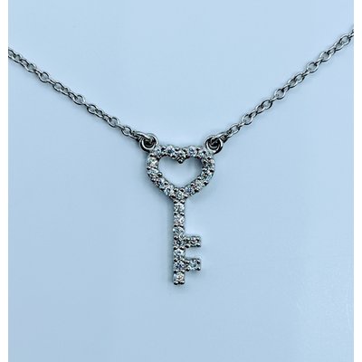 MSP Pendant Diamond Key .15ctw Platinum 16" 220010058-36 MSP Pendant Diamond Key .15ctw Platinum 16" 220010058-36