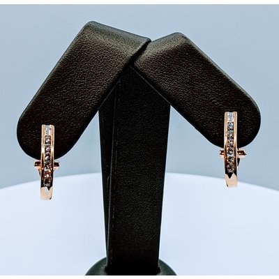 MSP Earrings Diamond "J" Hoops .33ctw 14ky 220010064-42 MSP Earrings Diamond "J" Hoops .33ctw 14ky 220010064-42
