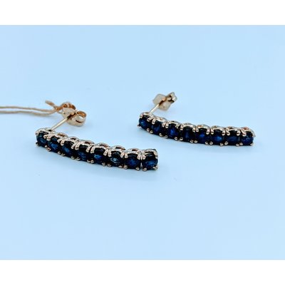 Earrings 1.5ctw Sapphire Dangle 14ky Earrings 1.5ctw Sapphire Dangle 14ky
