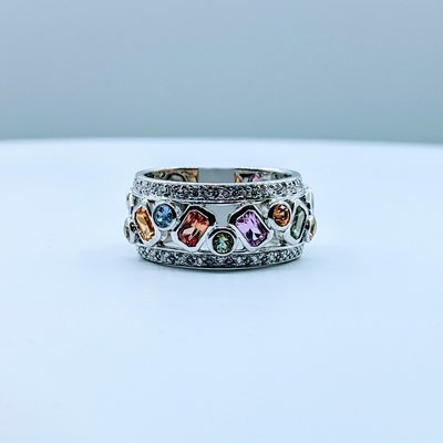 Ring Sonia Bitton Multi Color Sapphire .50ctw H SI2 Diamond sz 10.5 220020026 Ring Sonia Bitton Multi Color Sapphire .50ctw H SI2 Diamond sz 10.5 220020026