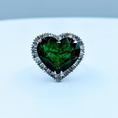 Ring 10.39ct Emerald 2.07ctw Diamond 18kw Sz6 220020094 Ring 10.39ct Emerald 2.07ctw Diamond 18kw Sz6 220020094