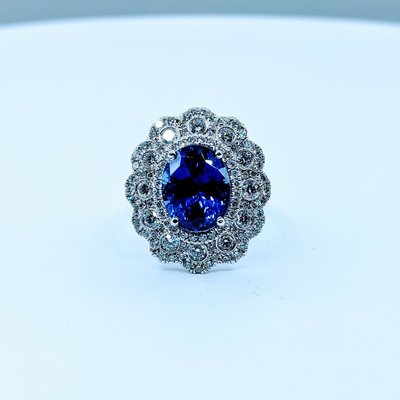 Ring 5.21ct Tanzanite 1.74ctw Diamond Platinum Sz6.5 220020096 Ring 5.21ct Tanzanite 1.74ctw Diamond Platinum Sz6.5 220020096