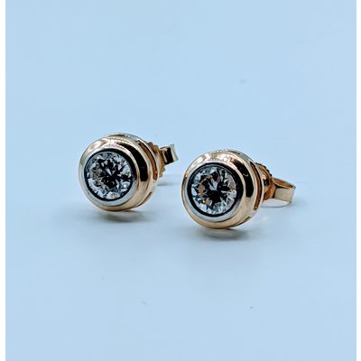 Earrings .75ctw Diamond 14ky Bezel 120020029 Earrings .75ctw Diamond 14ky Bezel 120020029
