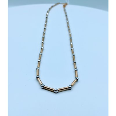 Necklace Tube/Bead 14Ktt 16" 120020052 Necklace Tube/Bead 14Ktt 16" 120020052