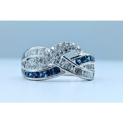 Ring .65ctw Diamond .25ctw Sapphire 14kw Sz7 120030003 Ring .65ctw Diamond .25ctw Sapphire 14kw Sz7 120030003