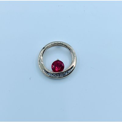 Pendant .75ct Cr. Ruby .03ctw Diamond 10ky 120030035 Pendant .75ct Cr. Ruby .03ctw Diamond 10ky 120030035