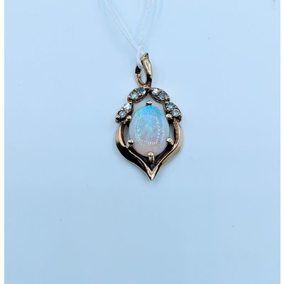 Pendant 8.5x7mm Opal .12ctw Diamond 120030072 Pendant 8.5x7mm Opal .12ctw Diamond 120030072