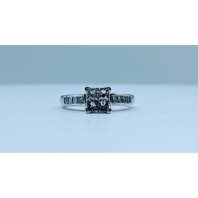 Ring .75ctw Diamond Quad Set 14kw Sz6 120030073 Ring .75ctw Diamond Quad Set 14kw Sz6 120030073
