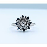  Ring .12ctw Diamond .08ctw Sapphire 14kw Sz4 120030025