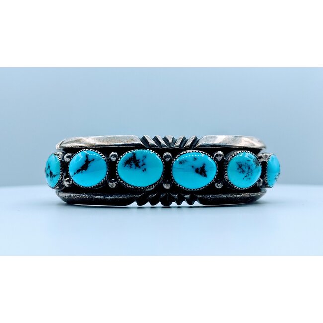 Bracelet 30ctw Turquoise Cuff "WB" 6.5" 220020110
