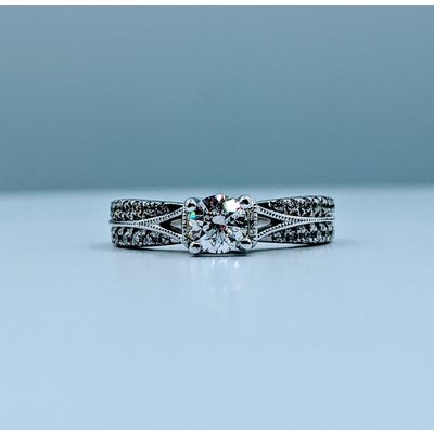 Ring .45ct Diamond 5/8ctw Diamond .05ctw Sapphire 14kw Sz5 120030068 Ring .45ct Diamond 5/8ctw Diamond .05ctw Sapphire 14kw Sz5 120030068