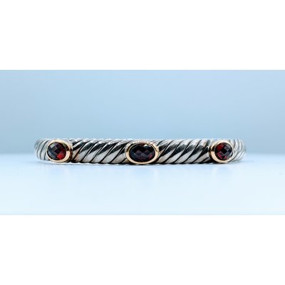 Bracelet Yurman Cuff Garnet 18k/SS 219050092 Bracelet Yurman Cuff Garnet 18k/SS 219050092