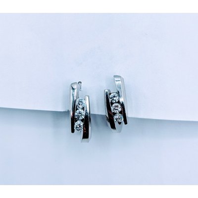Earrings Diamond 'J" Hoop .50ctw 14kw 219060169 Earrings Diamond 'J" Hoop .50ctw 14kw 219060169