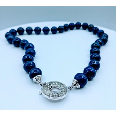 Necklace Lapis Beads SS 16" 220030018 Necklace Lapis Beads SS 16" 220030018