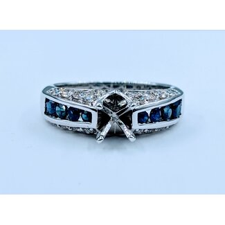 Ring .58ctw Round Diamond .68ctw Sapphire 14kw 620070021