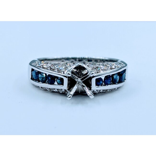 Ring .58ctw Round Diamond .68ctw Sapphire 14kw 620070021