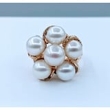  Ring 6.5-7mm each Round Pearls 14ky Sz7 220070009