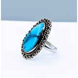  Ring Native American Turquoise SS Sz8 220090001