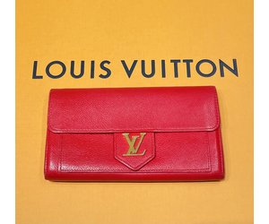 LOUIS VUITTON Portefeuil Lock Mini Calf Leather M69340 Beige Women's Wallet