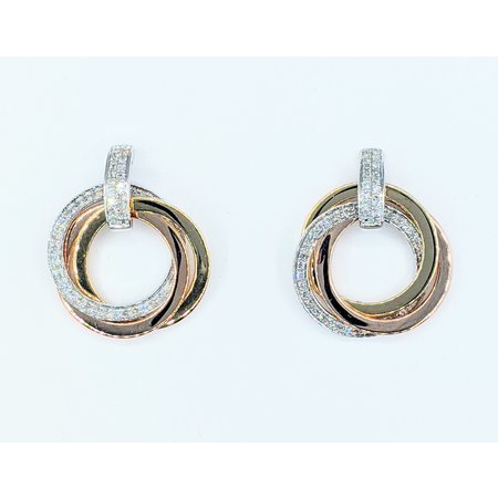 Earrings Circles .33ctw Round Diamonds 14ktri 221070060