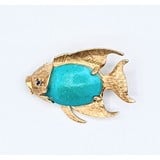  Brooch Blue Cabachon 14ky 31mmx22mm 221090034